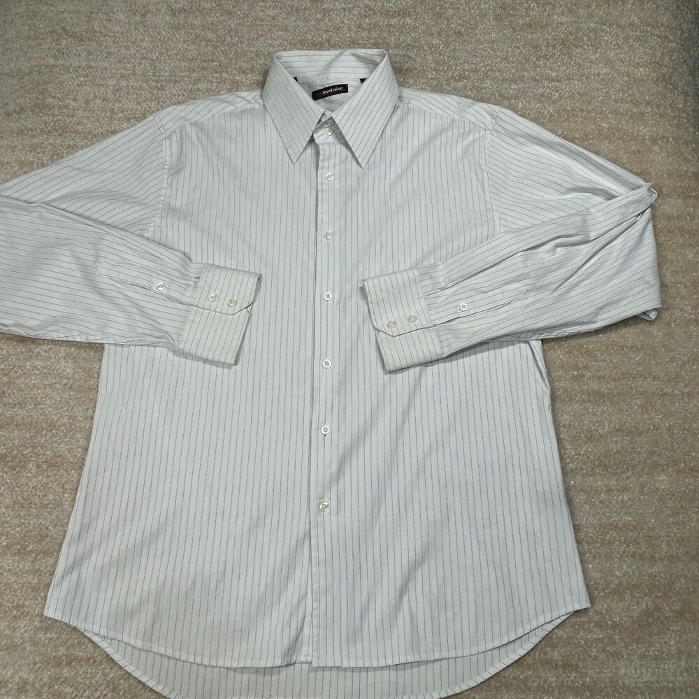 Red Level Nine Dress Shirt Mens XXL Button Up White Black Pinstripe Long Sleeve